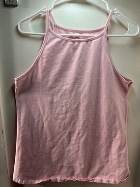 Women's Light Pink High-Neck Tank Top